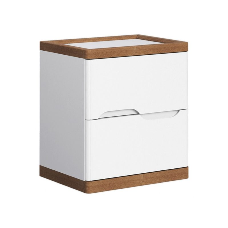 Приліжкова тумба Capri 50 см з фарбованого MDF та ясеня, RAL 9010 і Brunat