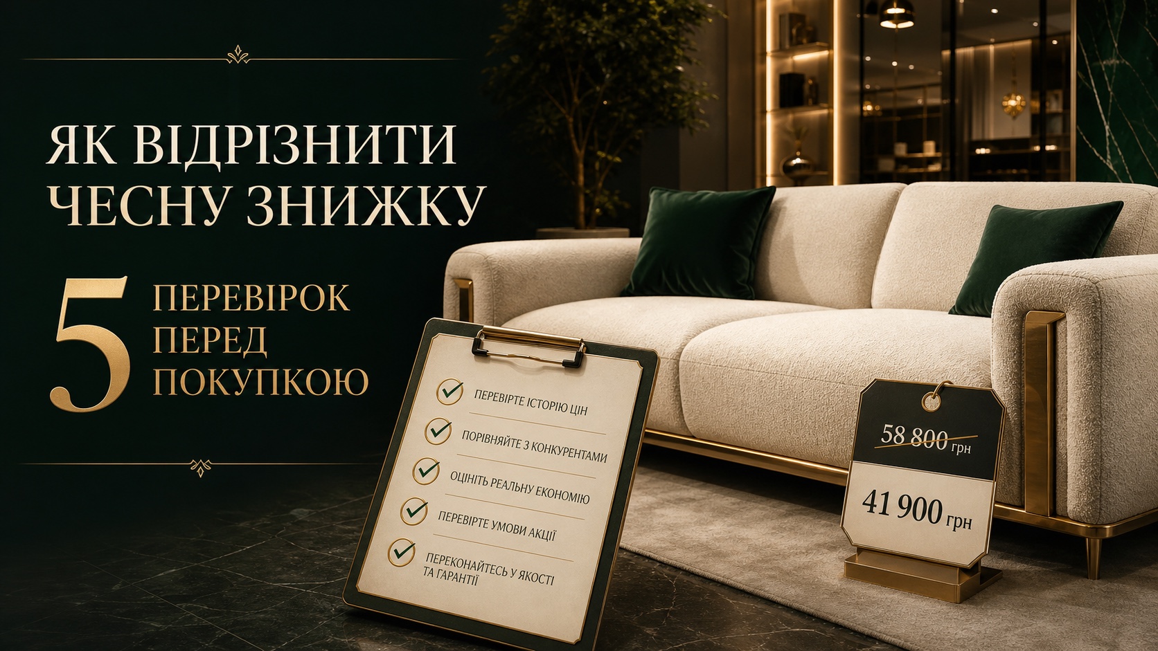 Як відрізнити чесну знижку на меблі — 5 перевірок перед покупкою