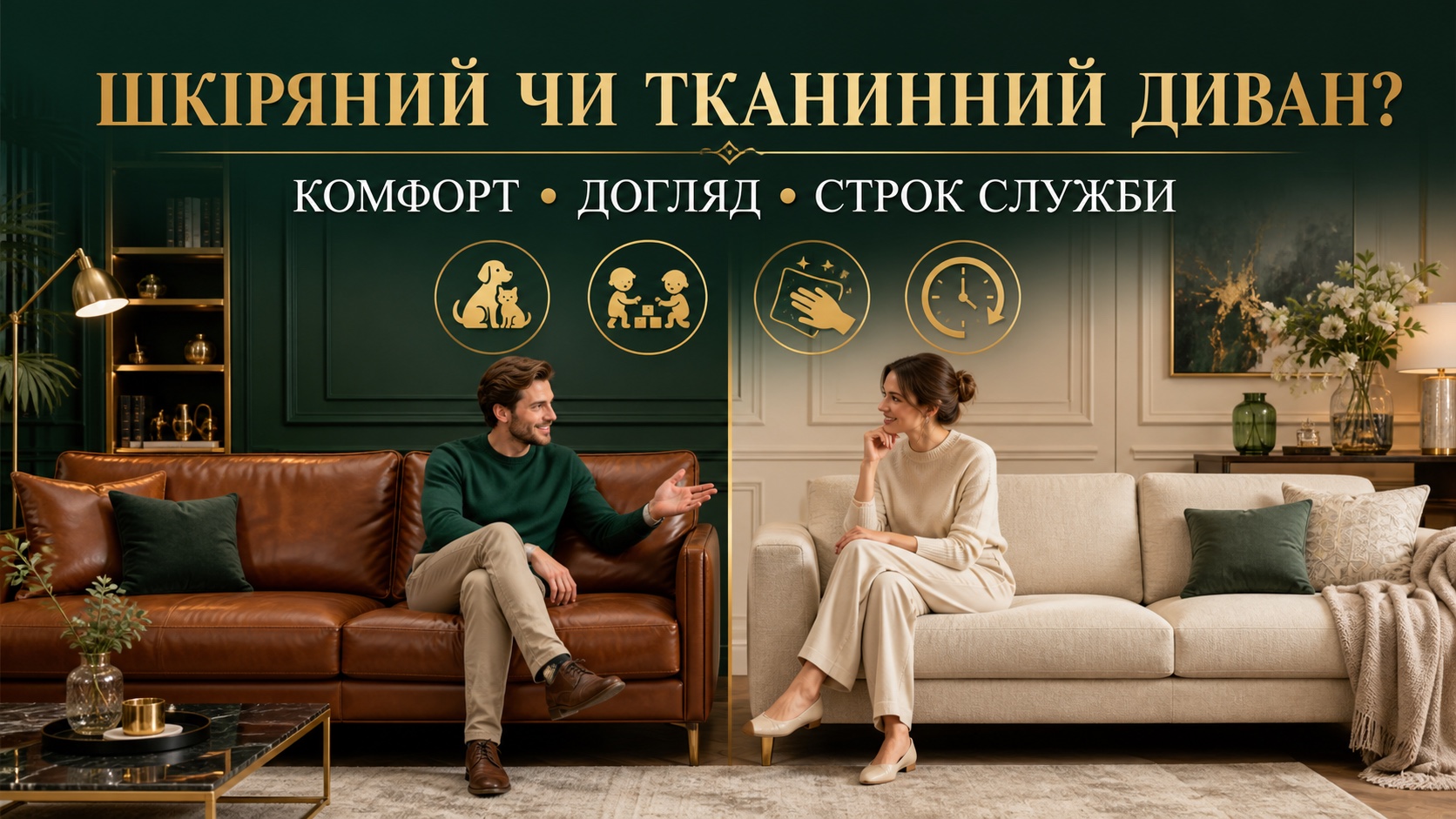 Шкіряний чи тканинний диван — порівняння комфорту та строку служби