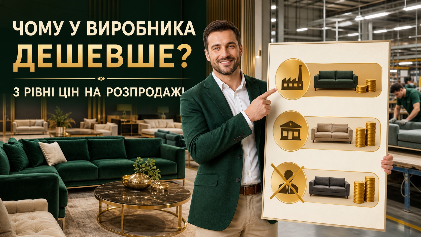 Чому меблі від виробника дешевші — три рівні цін